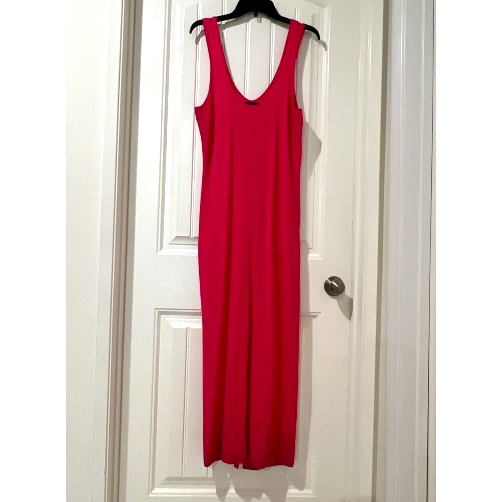 House Of Harlow 1960 Maxi Dress Sleeveless Ribbed Hot Pink Tank Dress Sz XL NWT